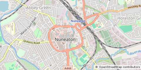 Map of Nuneaton, Warwickshire