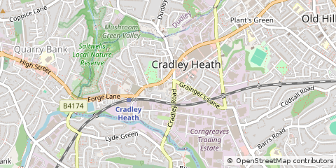 Map of Cradley Heath, West Midlands