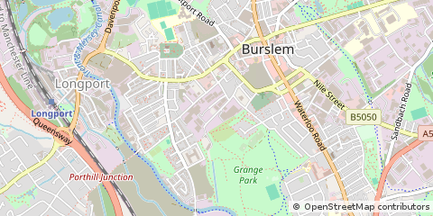 Map of Stoke on Trent, Staffordshire