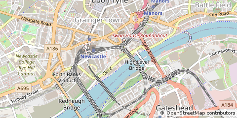 Map of Newcastle Upon Tyne
