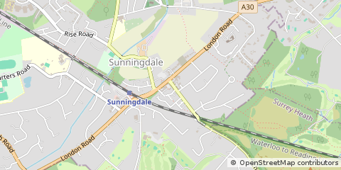 Map of Sunningdale, Ascot, Surrey