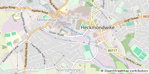 Map of Liversedge, W Yorks
