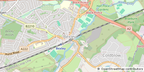 Map of Bexley, Kent