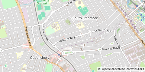 Map of Edgware, Middlesex