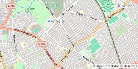 Map of Liverpool, Merseyside