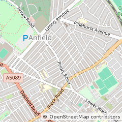 Map of Liverpool, Merseyside
