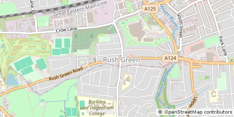 Map of Rush Green, Essex
