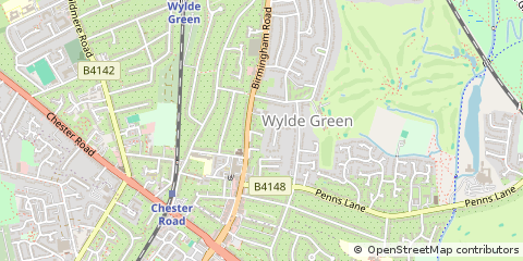 Map of Sutton Coldfield, West Midlands