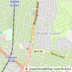 Map of Sutton Coldfield, West Midlands