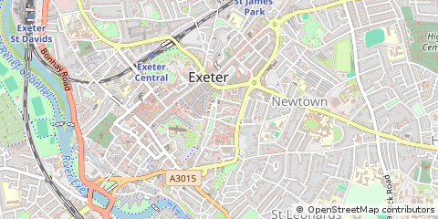 Map of Exeter, Devon