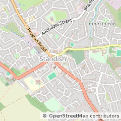 Map of Standish, Wigan, Lancashire