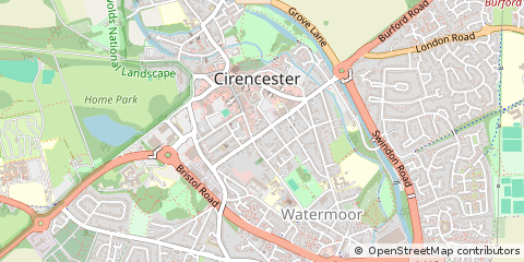 Map of Cirencester, Gloucestershire