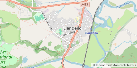 Map of Llandeilo, Dyfed