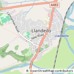 Map of Llandeilo, Dyfed