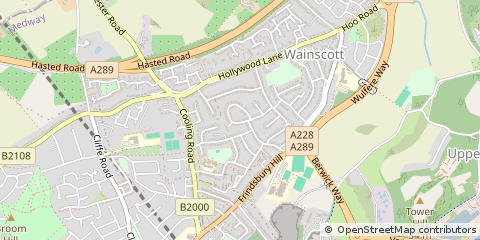 Map of Rochester, Kent