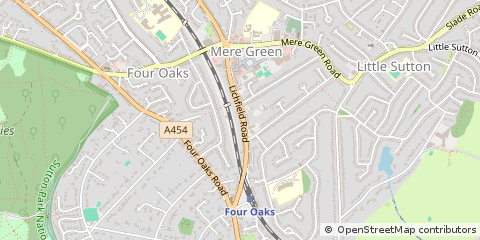 Map of Sutton Coldfield, West Midlands