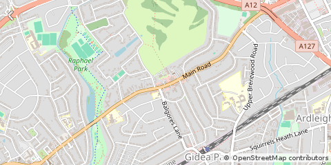 Map of Romford, Essex