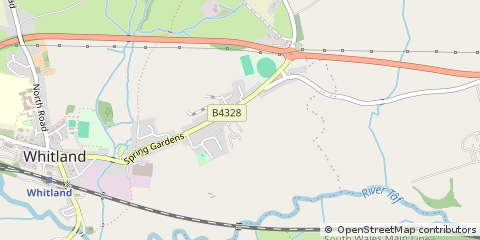 Map of Whitland, Carmarthenshire