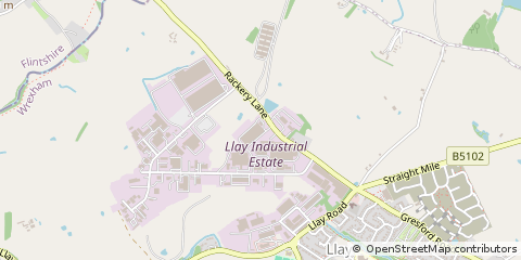 Map of Wrexham, Clwyd