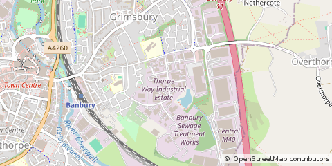Map of Banbury, Oxfordshire