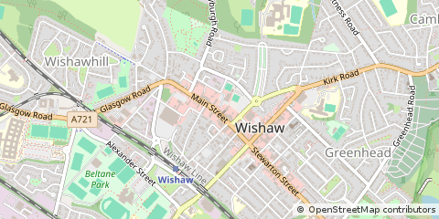 Map of Wishaw, North Lanarkshire