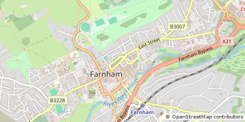 Map of Farnham, Surrey