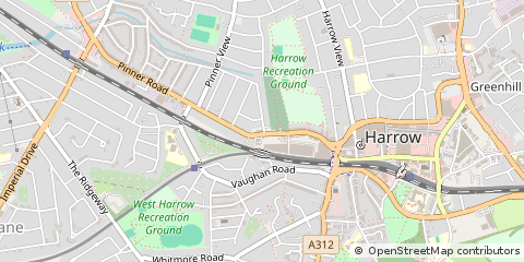 Map of Harrow, Middlesex