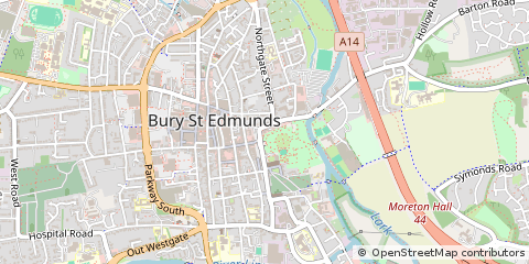 Map of Bury ST. Edmunds, Suffolk