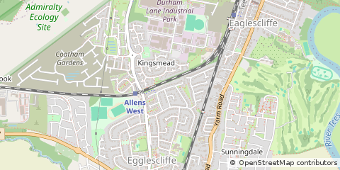 Map of Stockton-on-Tees, Cleveland