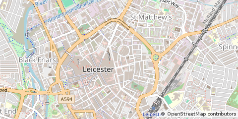 Map of Leicester, Leicestershire