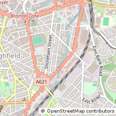 Map of Sheffield, South Yorkshire