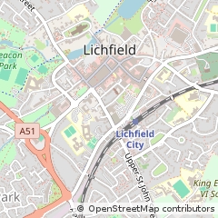 Map of Lichfield, Staffordshire