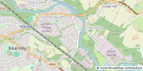 Map of Radcliffe, Manchester