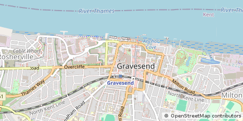 Map of Gravesend, Kent