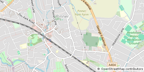 Map of Pinner, Middlesex
