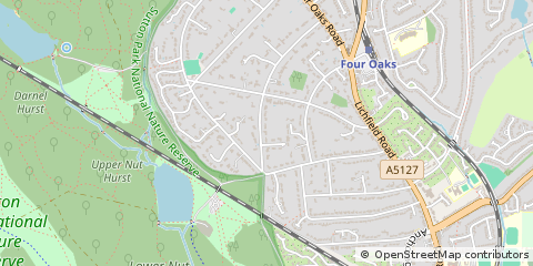 Map of Sutton Coldfield, West Midlands