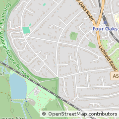 Map of Sutton Coldfield, West Midlands