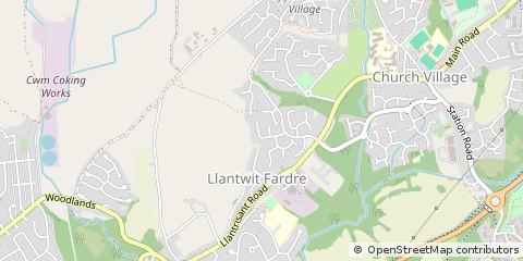 Map of Pontypridd, Mid Glamorgan