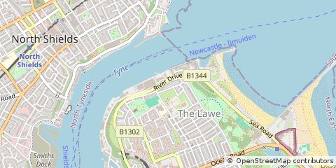 Map of South Shields, Tyne and Wear