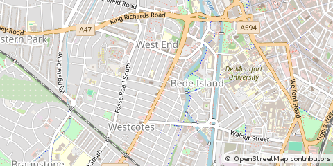 Map of Leicester, Leicestershire