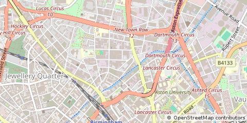 Map of Birmingham, West Midlands