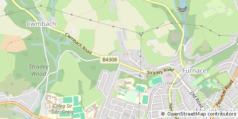 Map of Llanelli, Dyfed