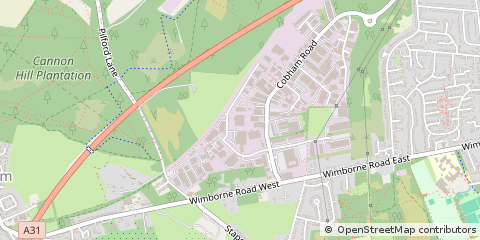 Map of Wimborne, Dorset