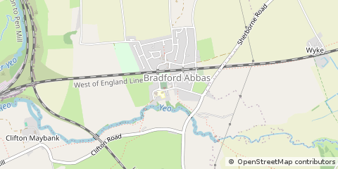Map of Sherborne, Dorset