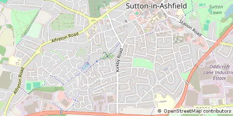 Map of Sutton-in-Ashfield