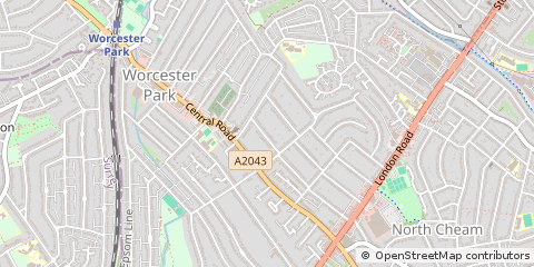 Map of Worcester Park