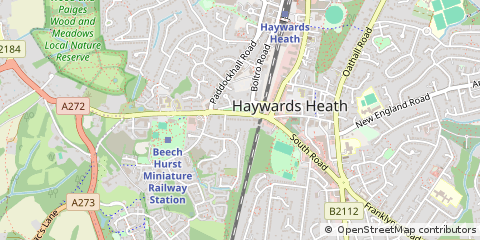 Map of Haywards Heath, West Sussex