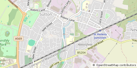 Map of ST. Helens, Merseyside