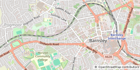 Map of Barnsley, South Yorkshire
