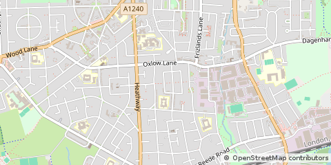 Map of Dagenham, Essex